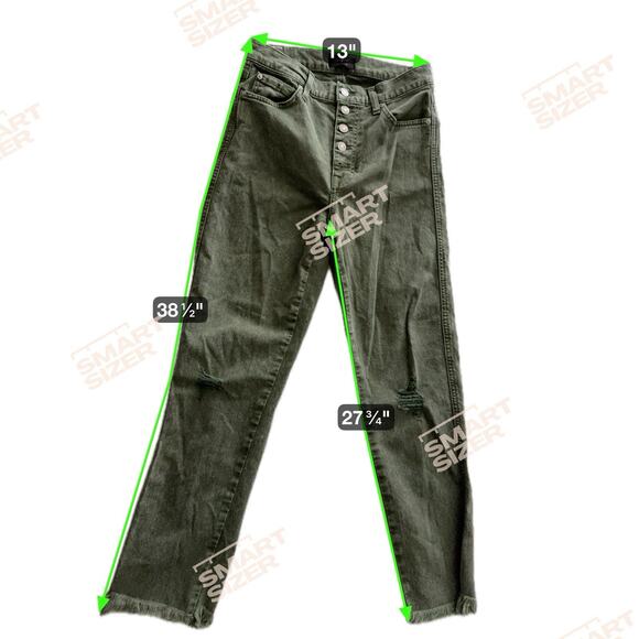 6 for $20 Seven for all mankind green distressed high waist cropped freyed  26 - Picture 2 of 10
